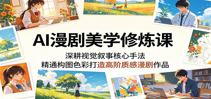 AI漫剧美学修炼课：深耕视觉叙事核心手法，精通构图色彩打造高阶质感漫剧作品-青禾学社
