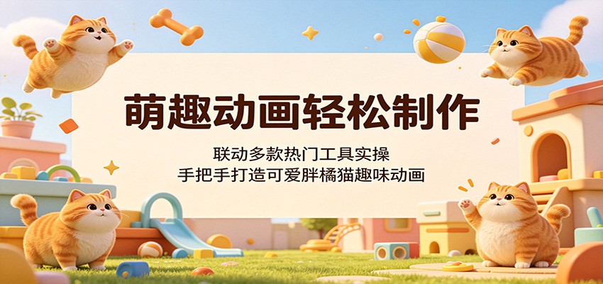 萌趣动画轻松制作，联动多款热门工具实操，手把手打造可爱胖橘猫趣味动画-青禾学社