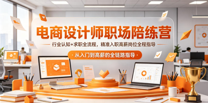 电商设计师职场陪练营，行业认知+求职全流程，精准入职高薪岗位全程指导-青禾学社