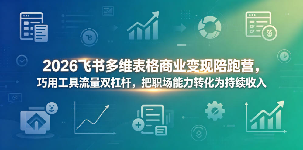 2026飞书多维表格商业变现陪跑营，巧用工具流量双杠杆，把职场能力转化为持续收入-青禾学社