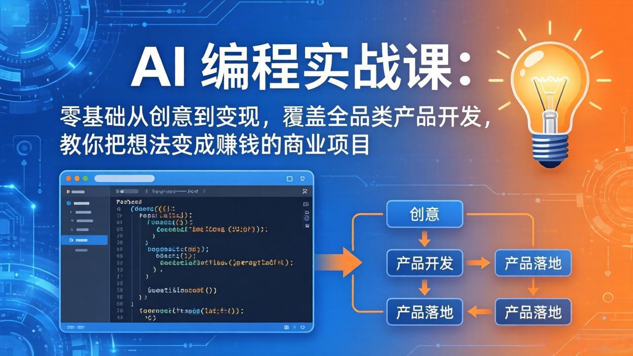 AI编程实战课-第三期-5月19更新：零基础从创意到变现，覆盖全品类产品开发，把想法变成赚钱项目-青禾学社