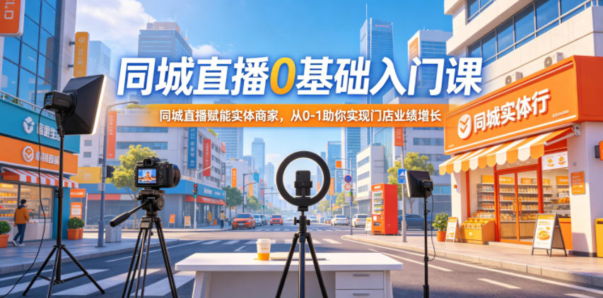 同城直播0基础入门课，同城直播赋能实体商家，从0-1助你实现门店业绩增长-青禾学社