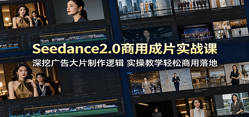 Seedance2.0商用成片实战课：深挖广告大片制作逻辑，实操教学轻松商用落地-青禾学社