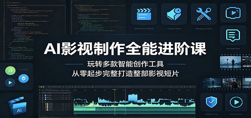 AI影视制作全能进阶课：玩转多款智能创作工具，从零起步完整打造整部影视短片-青禾学社