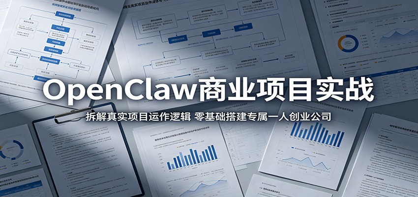 OpenClaw商业项目实战：拆解真实项目运作逻辑，零基础搭建专属一人创业公司-青禾学社