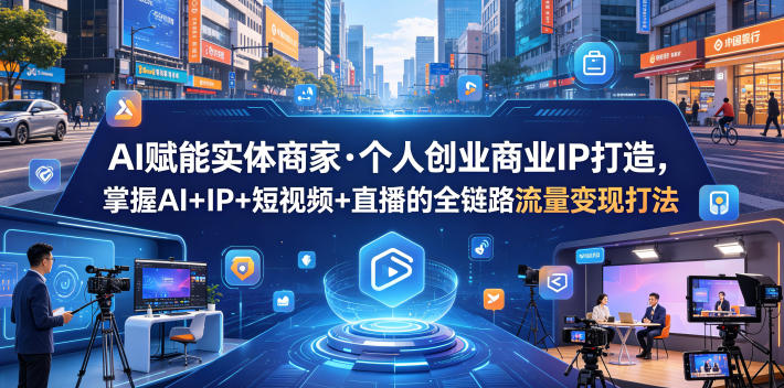 AI赋能实体商家·个人创业商业IP打造，掌握AI+IP+短视频+直播的全链路流量变现打法-青禾学社