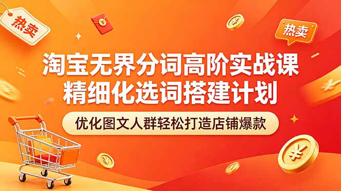 淘宝无界分词高阶实战课 精细化选词搭建计划 优化图文人群轻松打造店铺爆款-青禾学社