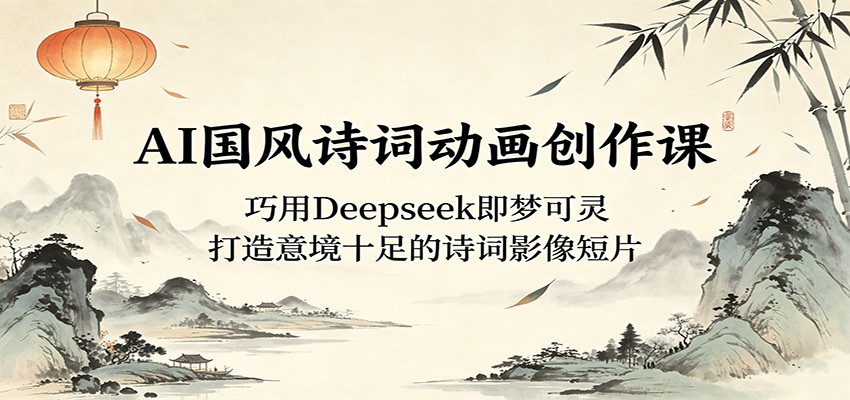 AI国风诗词动画创作课：巧用Deepseek即梦可灵，打造意境十足的诗词影像短片-青禾学社