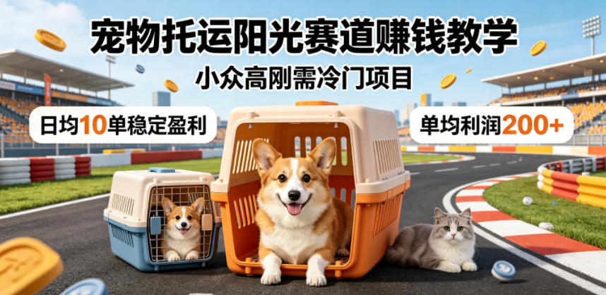 宠物托运阳光赛道賺钱教学，小众高刚需冷门项目，日均10单稳定盈利，单均利润200+-青禾学社