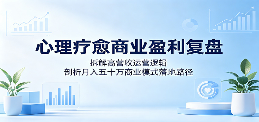 心理疗愈商业盈利复盘：拆解高营收运营逻辑，剖析月入五十万商业模式落地路径-青禾学社