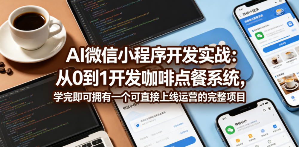 AI微信小程序开发实战：从0到1开发咖啡点餐系统，学完即可拥有一个可直接上线运营的完整项目-青禾学社