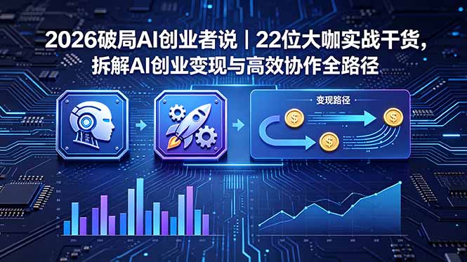 2026 破局 AI 创业者说｜22 位大咖实战干货，拆解 AI 创业变现与高效协作全路径-青禾学社