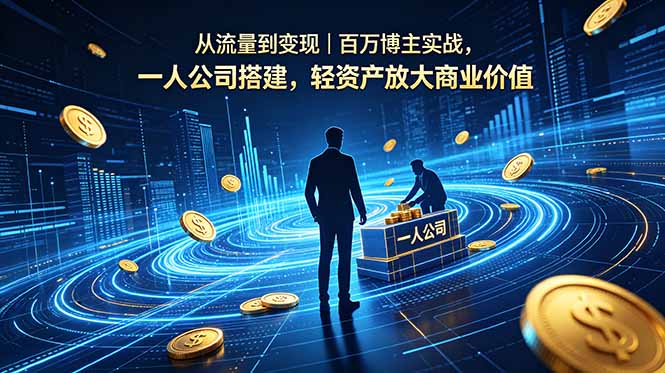 从流量到变现｜百万博主实战，一人公司搭建，轻资产放大商业价值-青禾学社