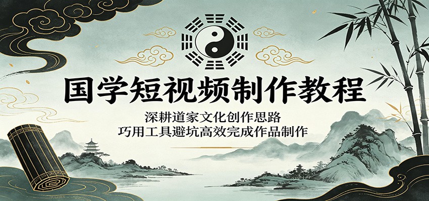 国学短视频制作教程：深耕道家文化创作思路，巧用工具避坑高效完成作品制作-青禾学社