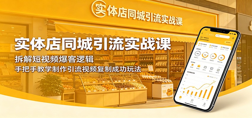 实体店同城引流实战课：拆解短视频爆客逻辑，手把手教学制作引流视频复制成功玩法-青禾学社