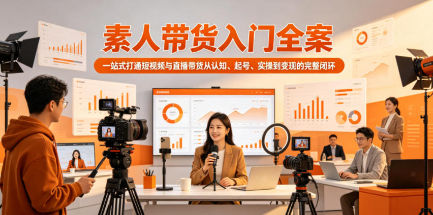 素人带货入门全案,一站式打通短视频与直播带货从认知、起号、实操到变现的完整闭环-青禾学社