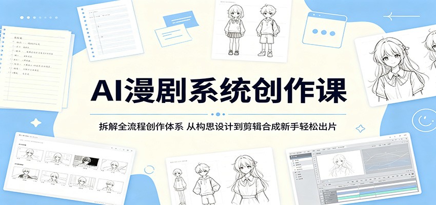 AI漫剧系统创作课：拆解全流程创作体系，从构思设计到剪辑合成新手轻松出片-青禾学社