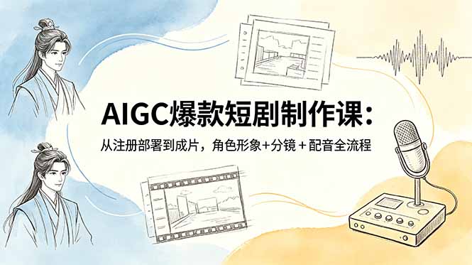 AIGC爆款短剧制作课：从注册部署到成片，角色形象+分镜+配音全流程-青禾学社