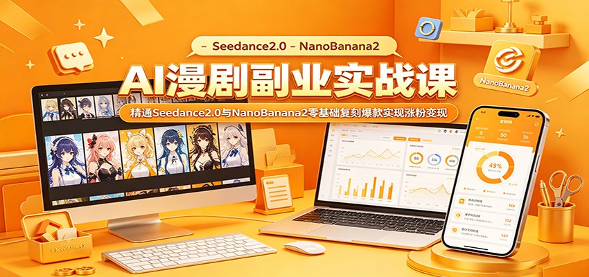 AI漫剧副业实战课：精通Seedance2.0与NanoBanana2零基础复刻爆款实现涨粉变现-青禾学社