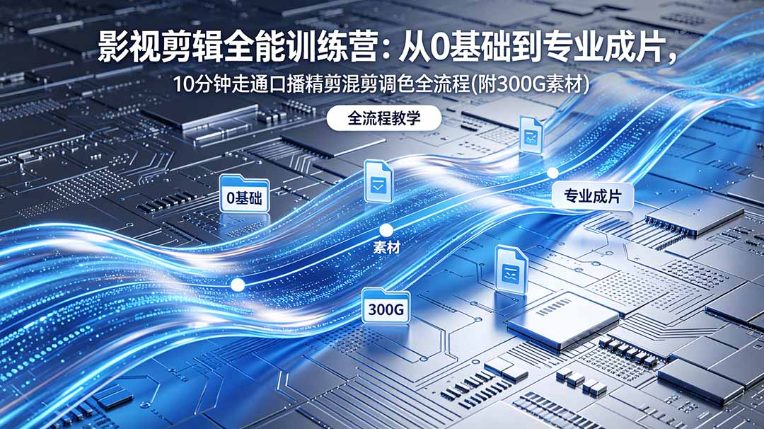 2026影视剪辑全能实战课|0基础到专业成片,全流程教学,高清带300G素材-青禾学社