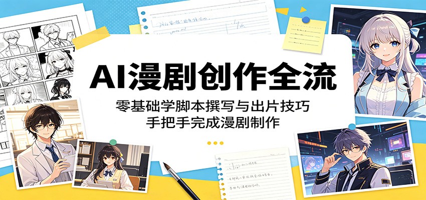 AI漫剧创作全流程:零基础学脚本撰写与出片技巧,手把手完成漫剧制作-青禾学社