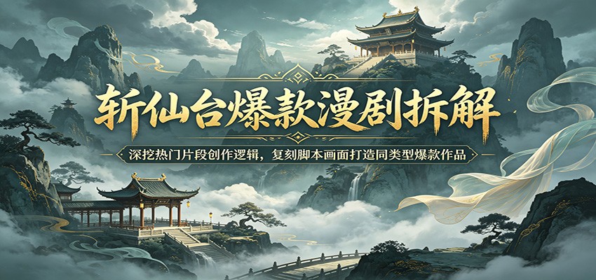 斩仙台爆款漫剧拆解:深挖热门片段创作逻辑,复刻脚本画面打造同类型爆款作品-青禾学社
