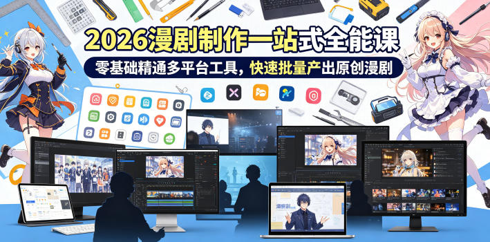 2026 AI漫剧制作一站式全能课,零基础精通多平台工具,快速批量产出原创漫剧-青禾学社