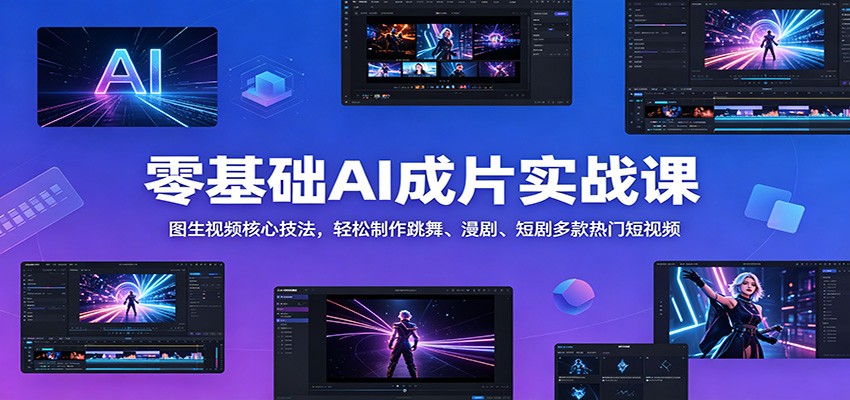 零基础AI成片实战课：图生视频核心技法，轻松制作跳舞、漫剧、短剧多款热门短视频-青禾学社