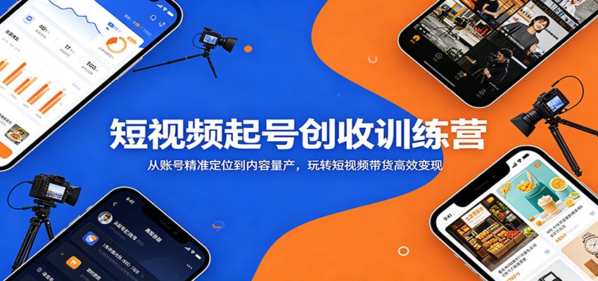 短视频起号创收训练营：从账号精准定位到内容量产，玩转短视频带货高效变现-青禾学社