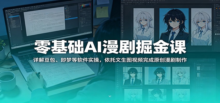 零基础AI漫剧掘金课：详解豆包、即梦等软件实操，依托文生图视频完成原创漫剧制作-青禾学社