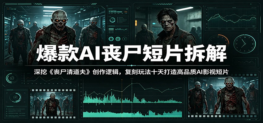 爆款AI丧尸短片拆解：深挖《丧尸清道夫》创作逻辑，复刻玩法快速打造高品质AI影视短片-青禾学社