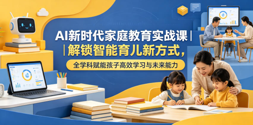 AI新时代家庭教育实战课｜解锁智能育儿新方式，全学科赋能孩子高效学习与未来能力-青禾学社