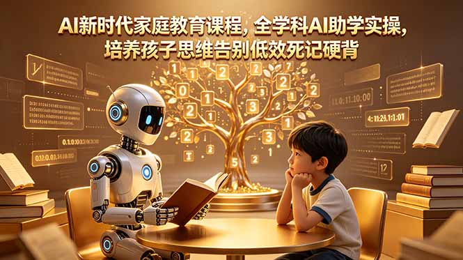 AI新时代家庭教育课程，全学科AI助学实操，培养孩子思维告别低效死记硬背-青禾学社