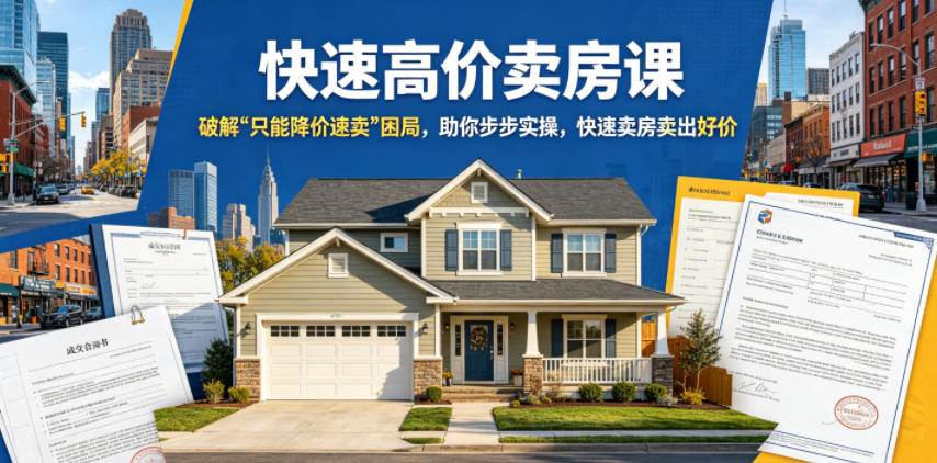快速高价卖房课,破解“只能降价速卖”困局,助你步步实操,快速卖房卖出好价(更新2026)-青禾学社