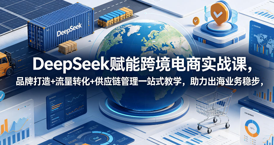 DeepSeek赋能跨境电商实战课，品牌打造+流量转化+供应链管理一站式教学，助力出海业务稳步发展-青禾学社