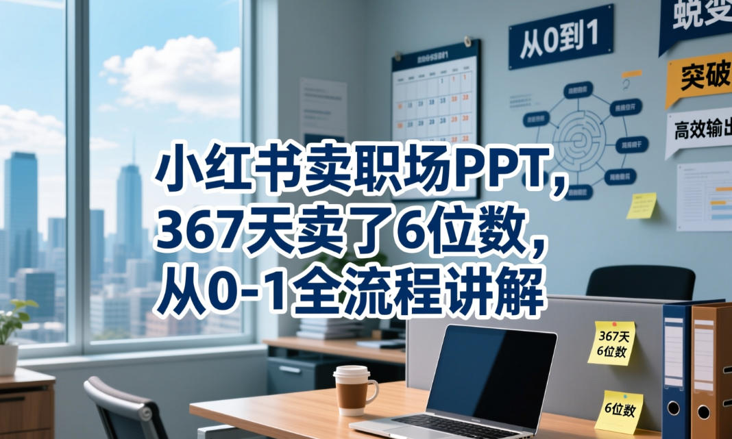 小红书卖职场PPT，367天卖了6位数，从0-1全流程讲解-青禾学社