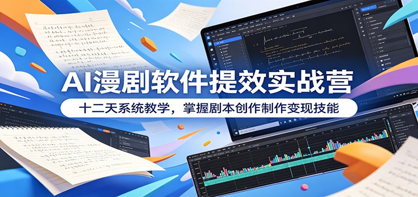 AI漫剧软件提效实战营：十二天系统教学，掌握剧本创作制作变现技能-青禾学社