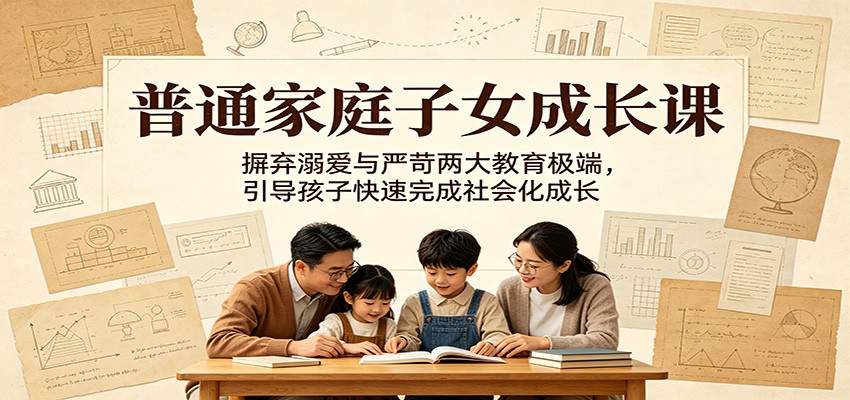 普通家庭子女成长课：摒弃溺爱与严苛两大教育极端，引导孩子快速完成社会化成长-青禾学社