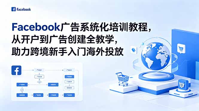 Facebook广告系统化培训教程，从开户到广告创建全教学，助力跨境新手入门海外投放-青禾学社