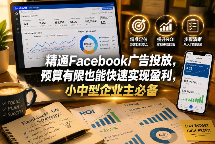 精通Facebook广告投放，预算有限也能快速实现盈利，小中型企业主必备【原创双语字幕】-青禾学社