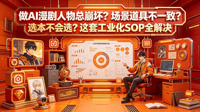 做AI漫剧人物总崩坏？场景道具不一致？选本不会选？这套工业化SOP全解决 (更新-青禾学社