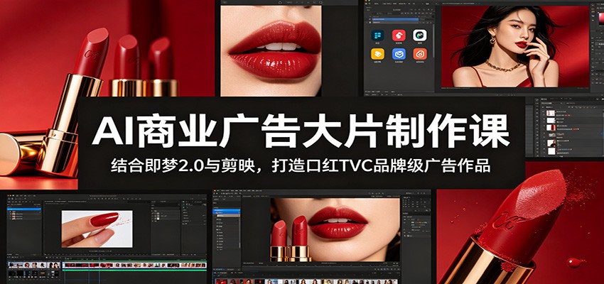 AI商业广告大片制作课：结合即梦2.0与剪映，打造口红TVC品牌级广告作品-青禾学社