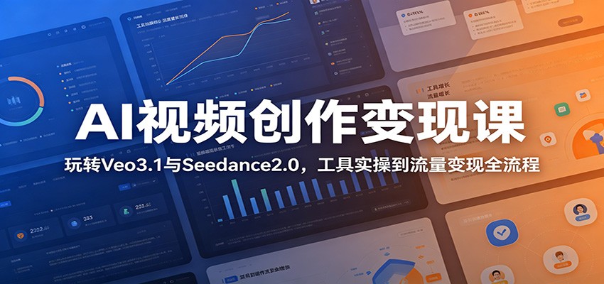 AI视频创作变现课：玩转Veo3.1与Seedance2.0，工具实操到流量变现全流程-青禾学社