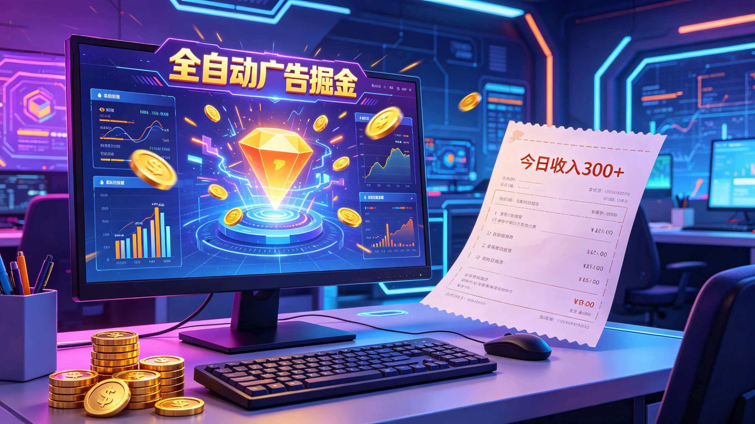 全自动广告掘金,日入300+。全程Ai自动化运行,解放双手,时间自由。收益稳定-青禾学社