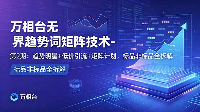 万相台无界趋势词矩阵技术-第2期：趋势明星+低价引流+矩阵计划，标品非标品全拆解-青禾学社