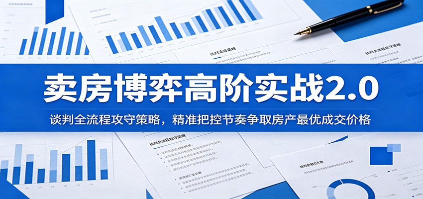 卖房博弈高阶实战2.0：谈判全流程攻守策略，精准把控节奏争取房产最优成交价格-青禾学社