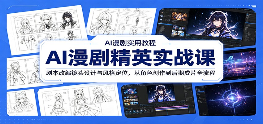 AI漫剧精英实战课:剧本改编镜头设计与风格定位,从角色创作到后期成片全流程-青禾学社