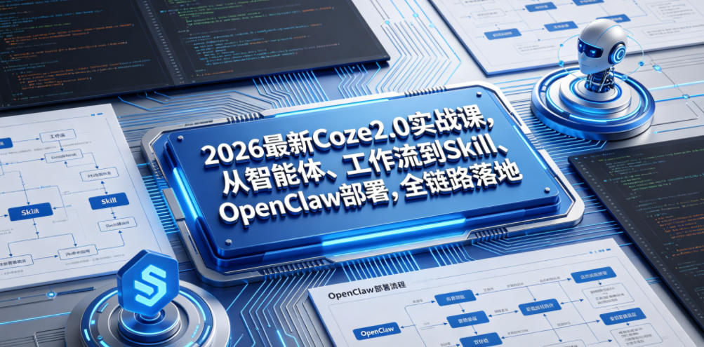 2026最新Coze2.0实战课，从智能体、工作流到Skill、OpenClaw部署，全链路落地-青禾学社