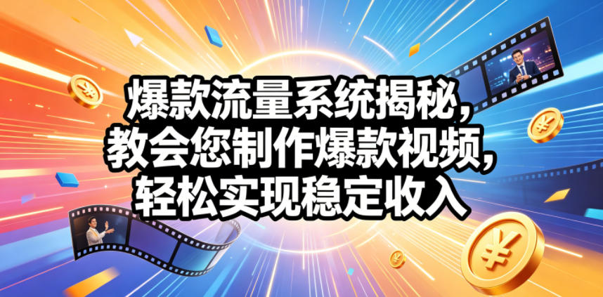 爆款流量系统揭秘，教会您制作爆款视频，轻松实现稳定收入【原创双语字幕】-青禾学社