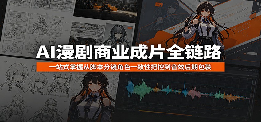 AI漫剧商业成片全链路：一站式掌握从脚本分镜角色一致性把控到音效后期包装-青禾学社